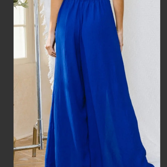 #380 🛑S, M Boho Wide Leg Solid Front Slit Pants - Picture 11 of 11